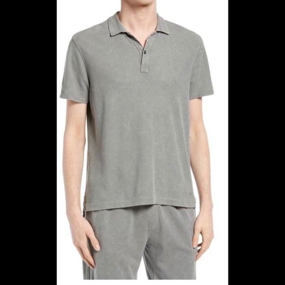NWOT ATM Anthony Thomas Melillo Mineral Wash Pique Regular Fit Polo Slate Size S